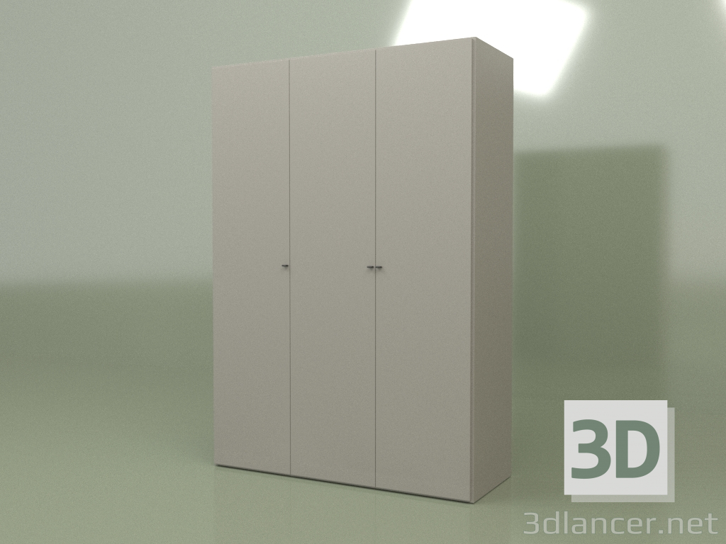 3D modeli 3 kapaklı gardırop Lf 130 (gri) - önizleme