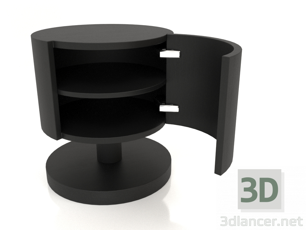 3d модель Столик ночной с открытой дверцей TM 08 (D=450x500, wood black) – превью