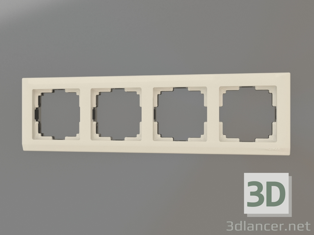 3D Modell Rahmen für 4 Pfosten Stark (Elfenbein) - Vorschau