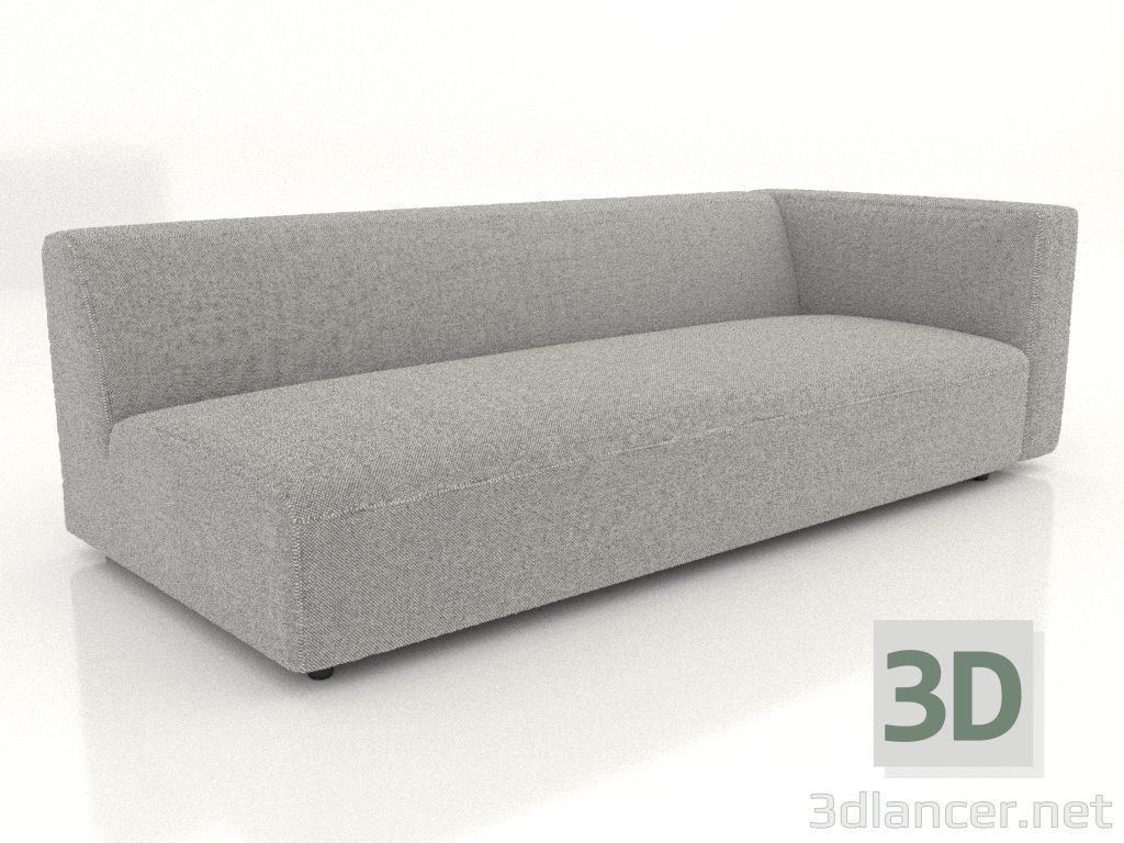 3d model Módulo de sofá para 2 personas (XL) 223x100 con reposabrazos a la derecha - vista previa