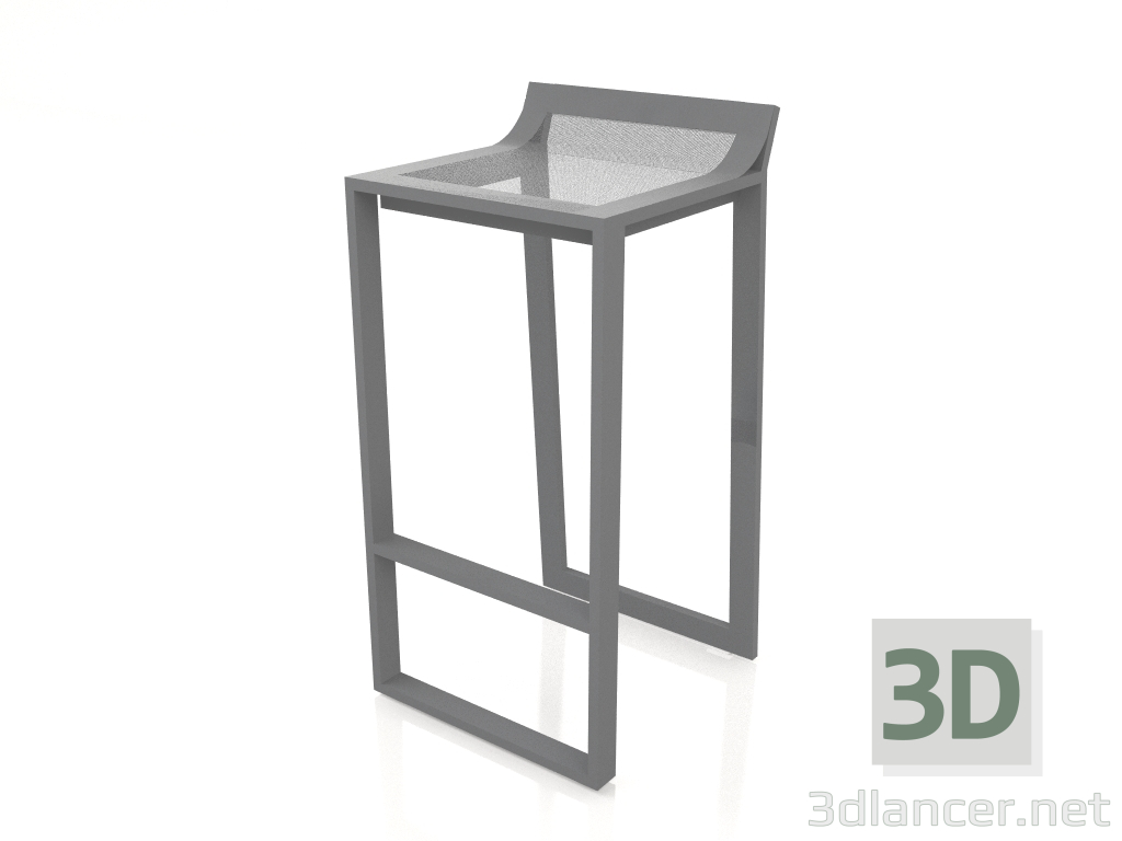modello 3D Sgabello alto con schienale basso (Antracite) - anteprima