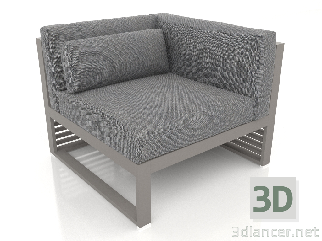 modèle 3D Canapé modulable section 6 droite (Gris quartz) - preview