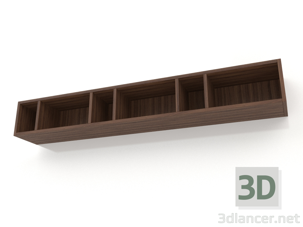 3D Modell Wandschrank, Walnussfurnier (140x20x20 cm) - Vorschau
