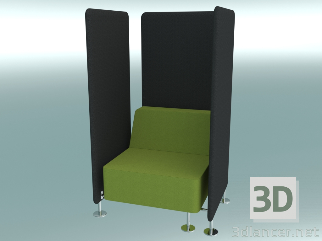 3D Modell Sessel, verbindet mit 3 Trennwänden (23) - Vorschau