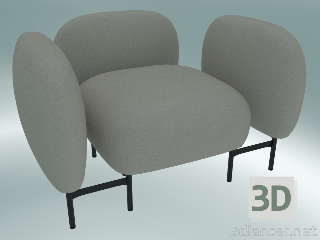 modèle 3D Système de siège modulaire Isole (NN1, siège à dossier bas, deux accoudoirs) - preview