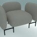 3d model Sistema de asiento modular Isole (NN1, asiento con respaldo bajo, ambos reposabrazos) - vista previa