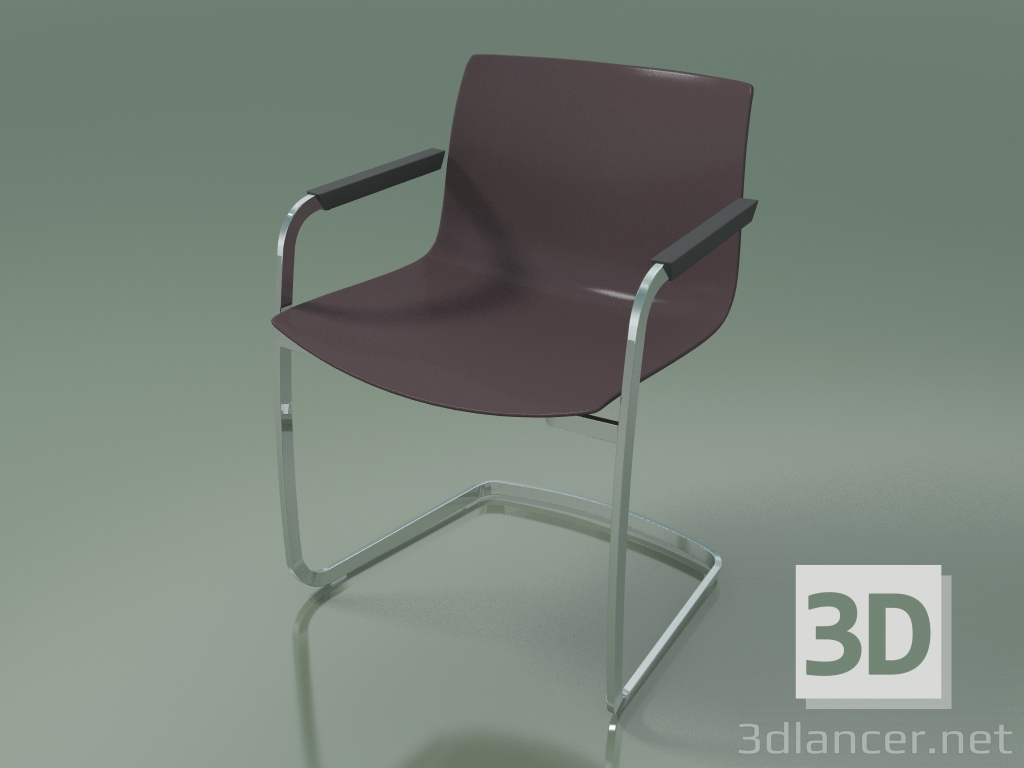 modèle 3D Chaise 2089 (sur la console, avec accoudoirs, polypropylène PO00404) - preview