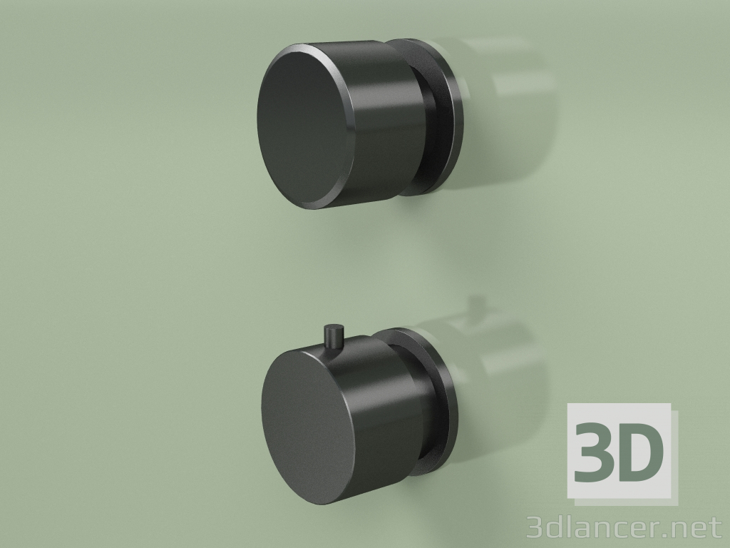 3d model Thermostatic mixer set with shut-off valves (16 48 0, ON) - preview