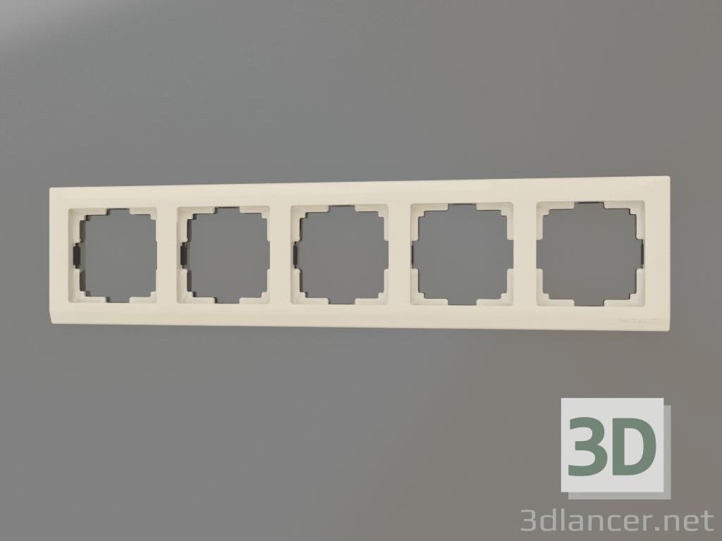 3D Modell Rahmen für 5 Pfosten Stark (Elfenbein) - Vorschau