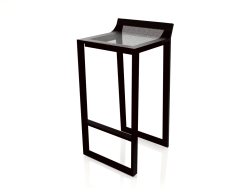 High stool with a low back (Black)