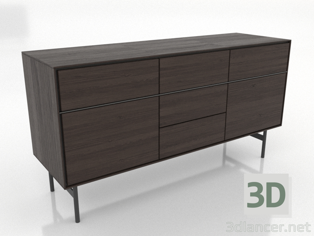 modello 3D Mobile 2 1600x500 mm (frassino noce) - anteprima modello 3D Mobile 2 1600x500 mm (frassino noce) - anteprima
