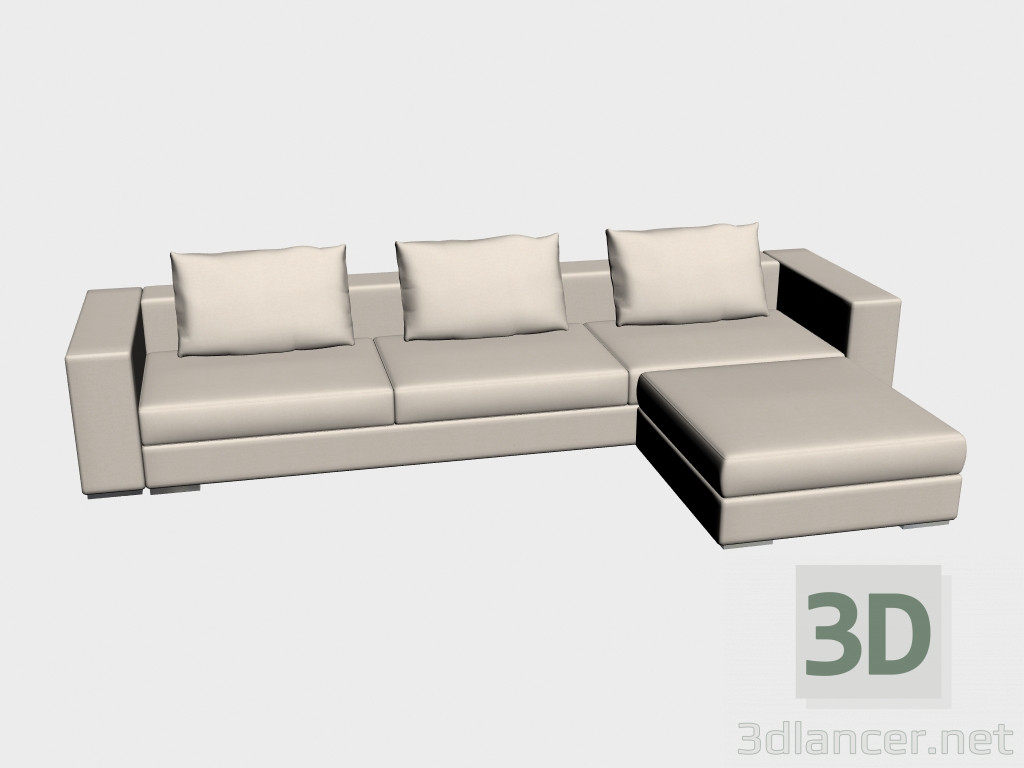 3d model Infiniti Sofa (with puff, 348x97) - preview
