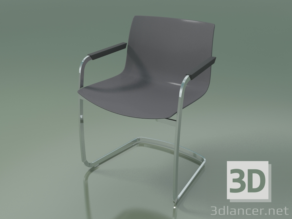 3d model Chair 2089 (on the console, with armrests, polypropylene PO00412) - preview