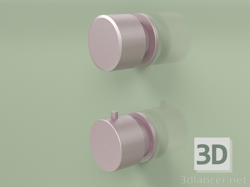 3d model Thermostatic mixer set with shut-off valves (16 48 0, OR) - preview