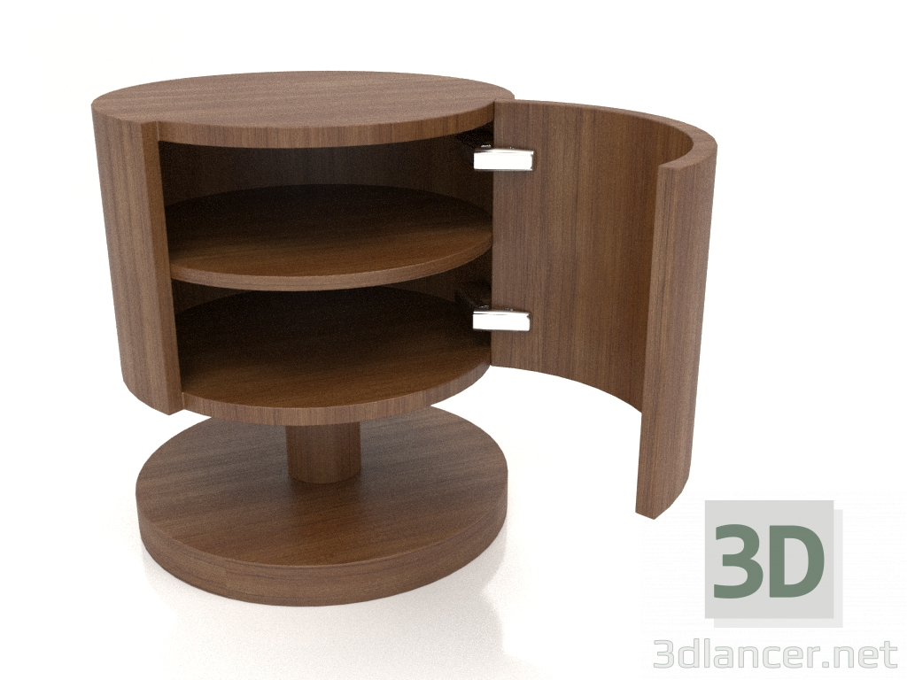 Modelo 3d Mesa de cabeceira com porta aberta TM 08 (D=450x500, madeira castanha clara) - preview