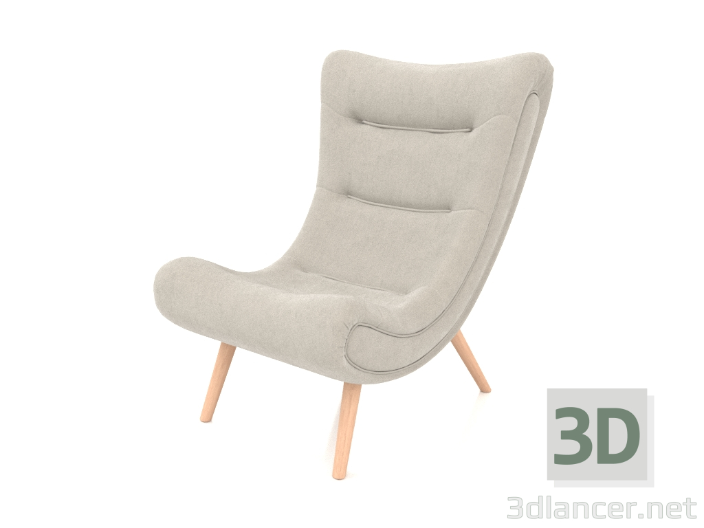 modèle 3D Fauteuil Dolce Vita (crème-naturel) - preview