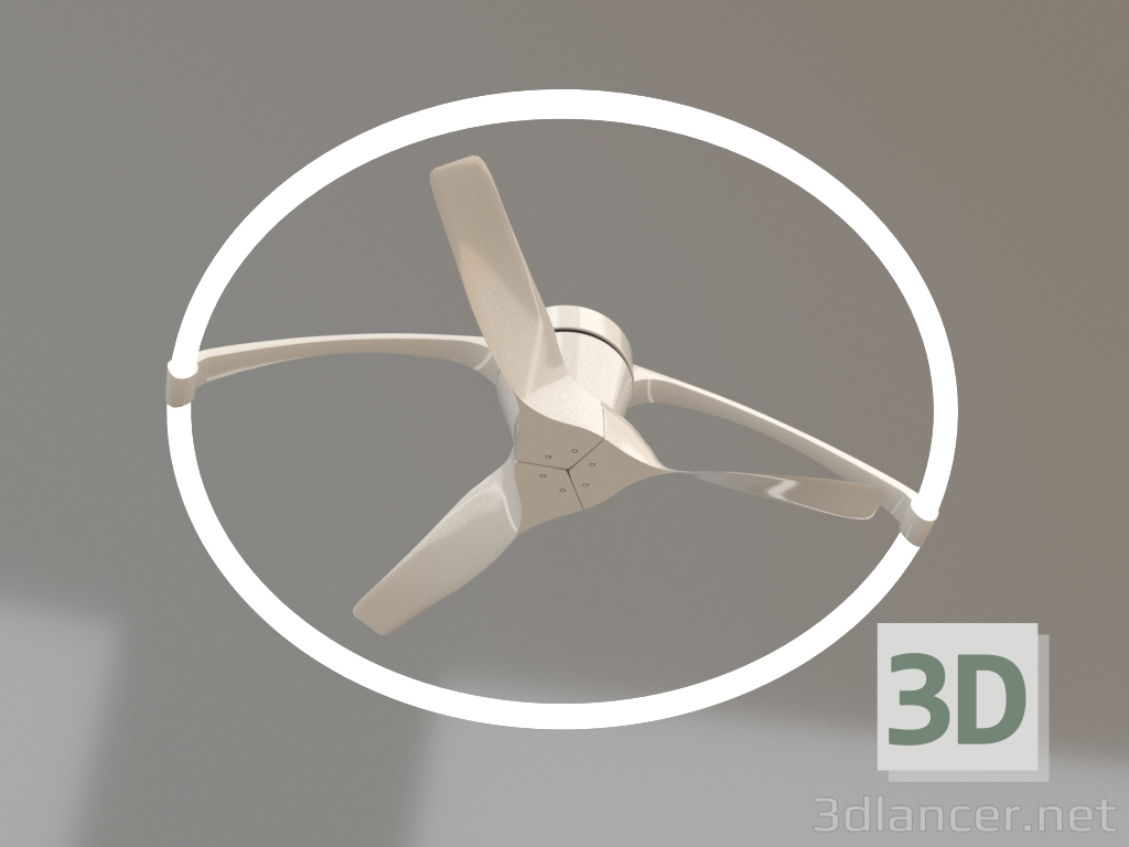 3D Modell Decken-Kronleuchter-Ventilator (7530) - Vorschau