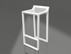 High stool with a low back (White)