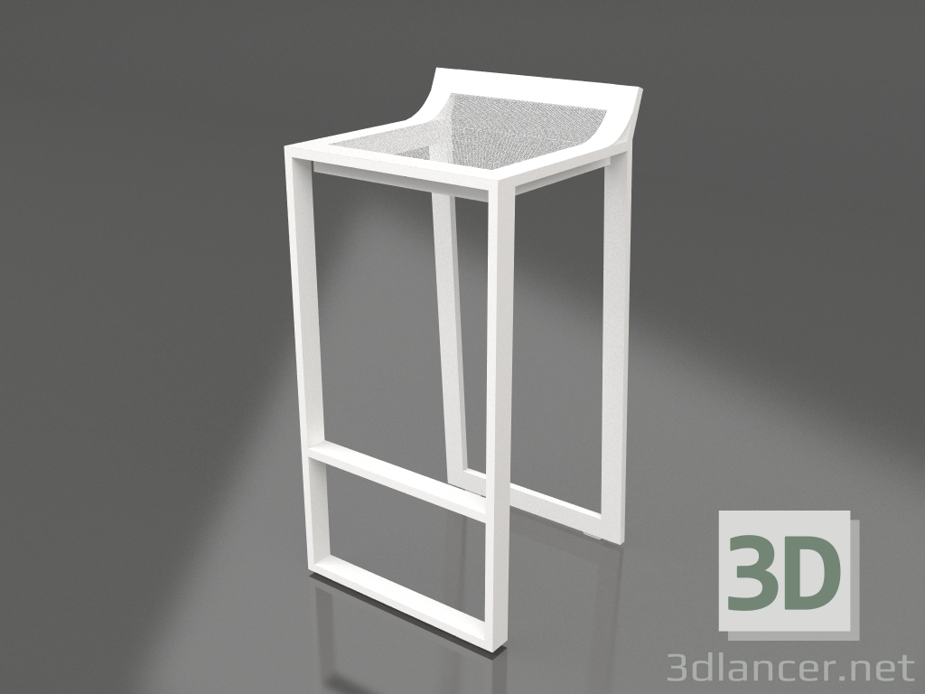 modèle 3D Tabouret haut avec dossier bas (Blanc) - preview
