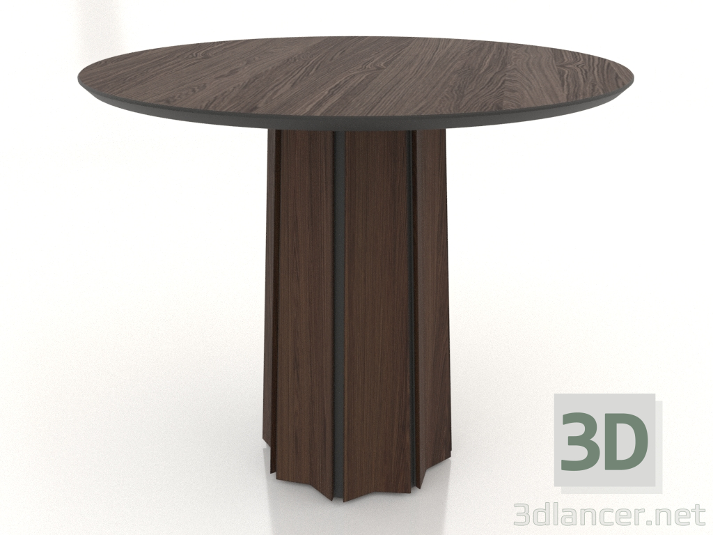 modello 3D Tavolo da pranzo Ø 900 mm (noce scuro) - anteprima