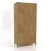 3D Modell Kleiderschrank FARGO 1050x600x2200 mm (Eiche natur, 2 Türen, 4 Schubladen) - Vorschau