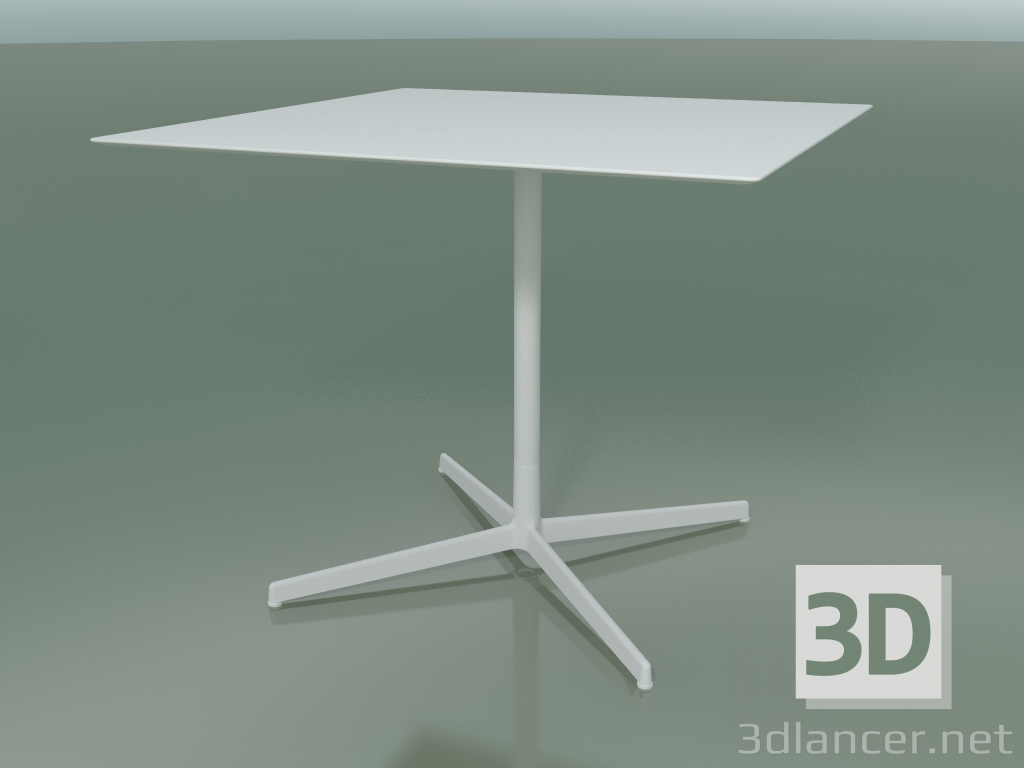 3D Modell Quadratischer Tisch 5551 (H 72,5 - 89 x 89 cm, Weiß, V12) - Vorschau