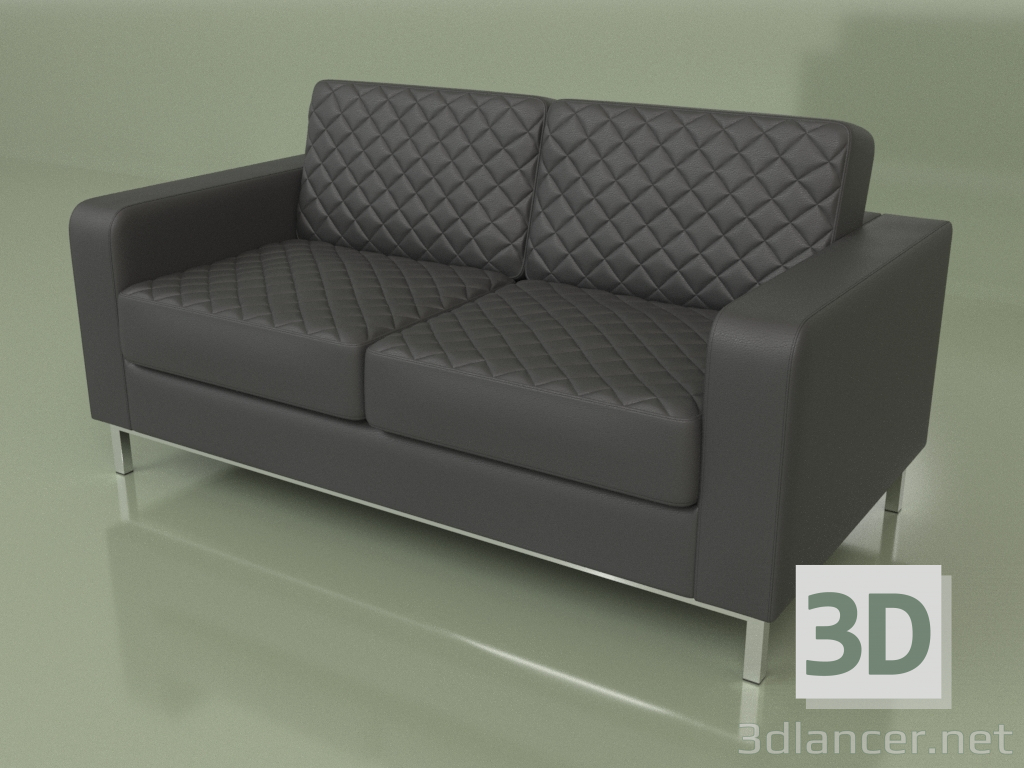 3 डी मॉडल डबल सोफा बेंटले (ब्लैक लेदर) - पूर्वावलोकन