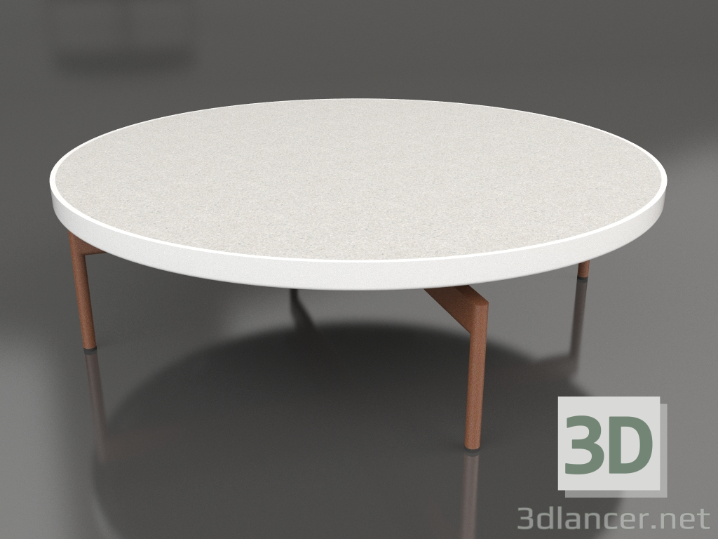 3 डी मॉडल गोल कॉफ़ी टेबल Ø120 (सफ़ेद, डेकटन सिरोको) - पूर्वावलोकन