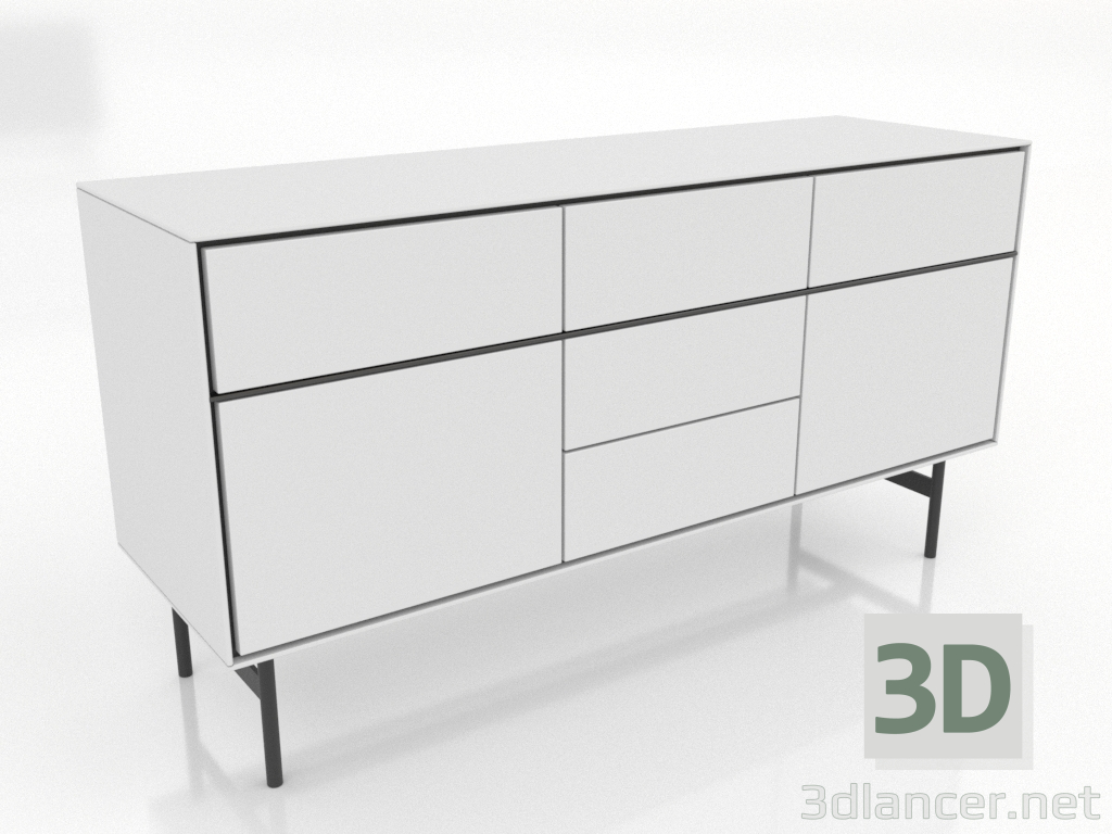 modello 3D Mobile 2 1600x500 mm (bianco) - anteprima modello 3D Mobile 2 1600x500 mm (bianco) - anteprima