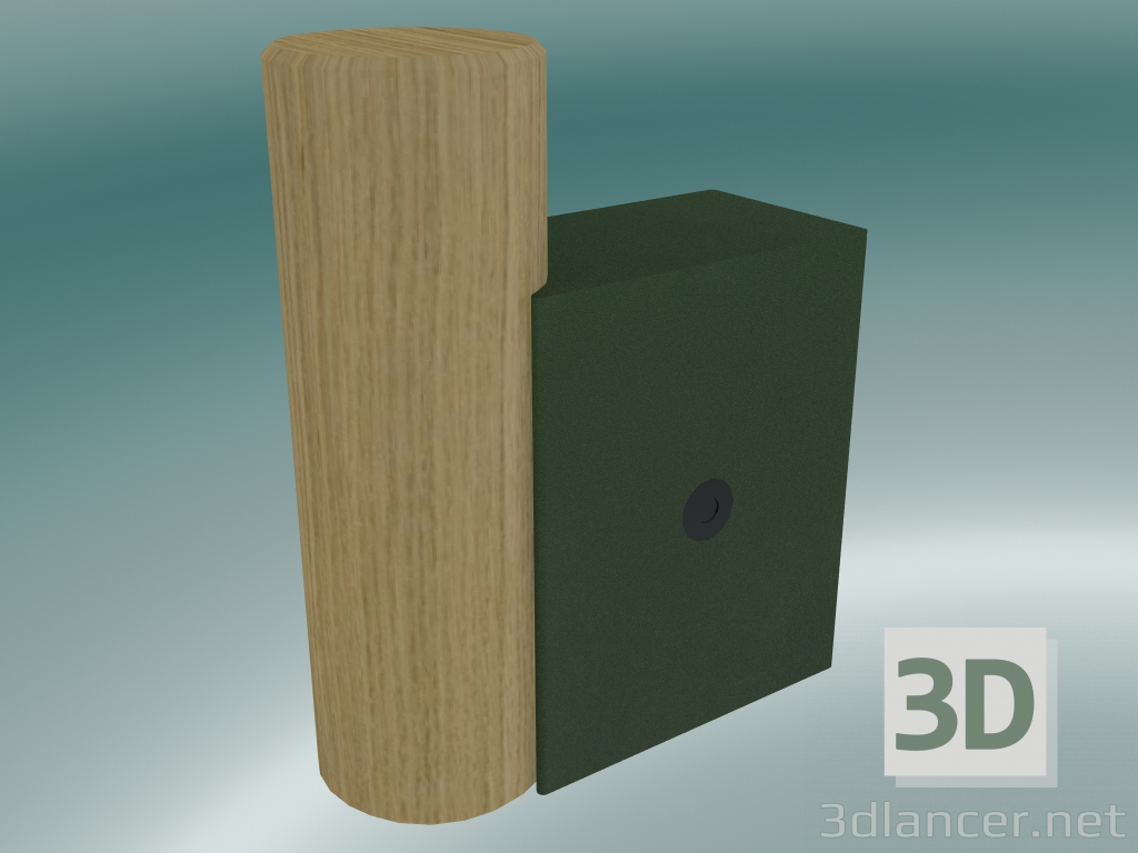 3d model Attach Clothes Hook (Oak, Dark Green) - preview