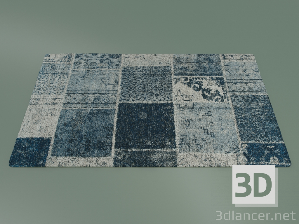 3d model Estado de ánimo de la alfombra (S74, Azul Avio) - vista previa
