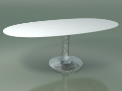 Ovaler Esstisch (138, glänzend weiß)
