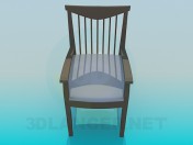 Chair with back with wooden thin switches