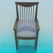 3d model Chair with back with wooden thin switches - preview