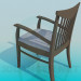 modèle 3D Chaise avec dossier en bois minces commutateurs - preview