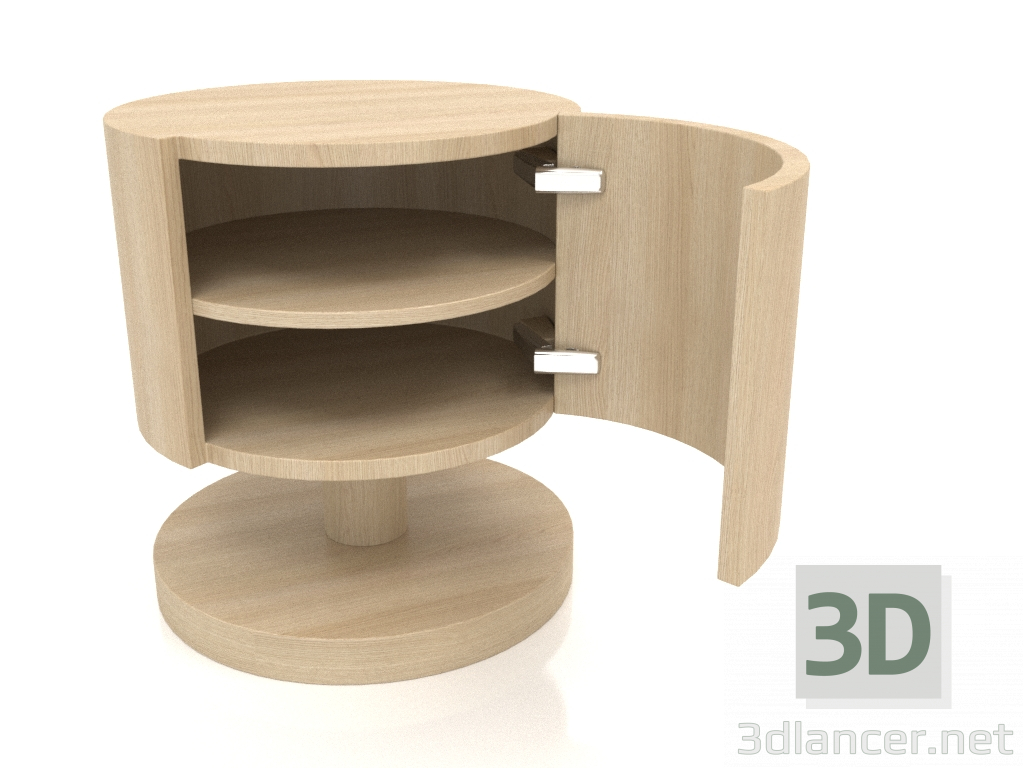 3D Modell Nachttisch mit offener Tür TM 08 (D=450x500, Holz weiß) - Vorschau
