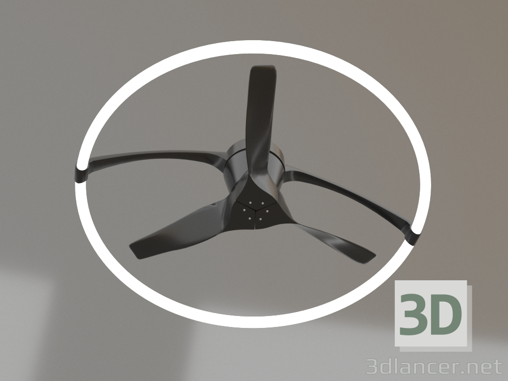 modello 3D Lampadario-ventilatore da soffitto (7531) - anteprima