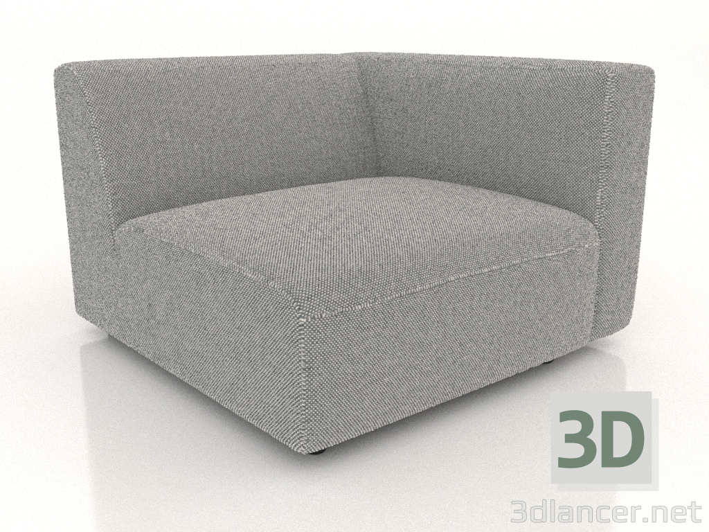 3d model Sofa module 1 seater (XL) 83x100 with an armrest on the right - preview