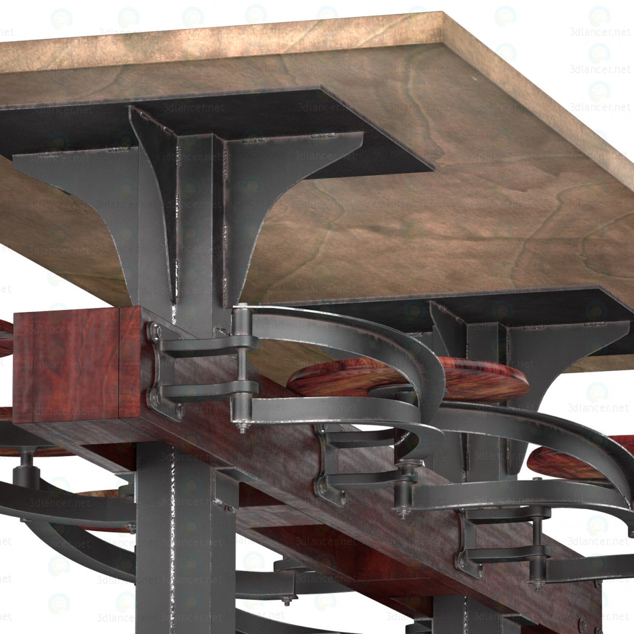 3d ОБІДНІЙ СТІЛ PERRIN COMMUNAL TABLE LOFT модель купити - зображення 3d ОБІДНІЙ СТІЛ PERRIN COMMUNAL TABLE LOFT модель купити - зображення
