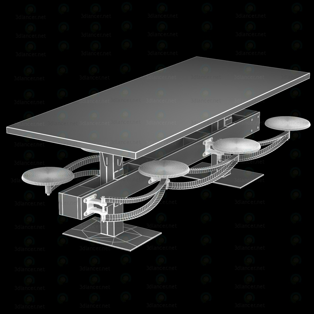 3d ОБІДНІЙ СТІЛ PERRIN COMMUNAL TABLE LOFT модель купити - зображення 3d ОБІДНІЙ СТІЛ PERRIN COMMUNAL TABLE LOFT модель купити - зображення