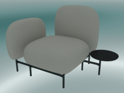Sistema de asiento modular Isole (NN1, asiento con una mesa redonda a la izquierda, apoyabrazos a la