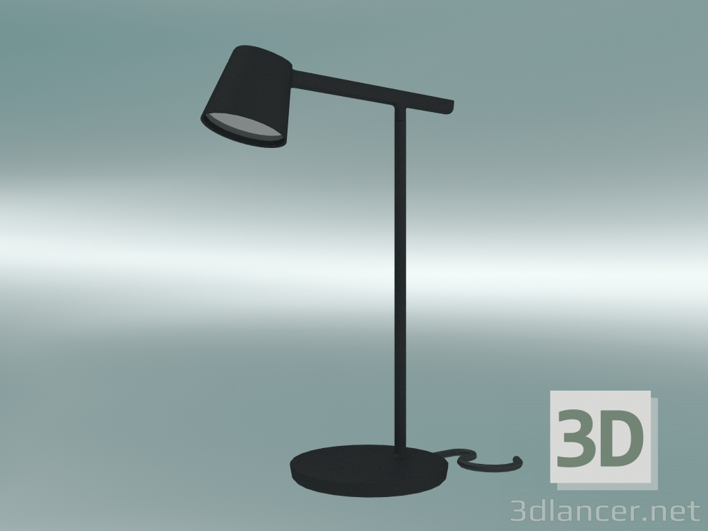 3d model Punta de la lámpara de escritorio (negra) - vista previa