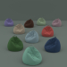 modèle 3D de Ensemble de dix chaises flock dans des sacs de différentes couleurs acheter - rendu