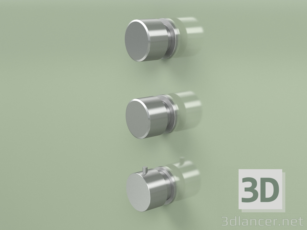 3d model Thermostatic mixer set with 2 shut-off valves (16 49 0, AS) - preview
