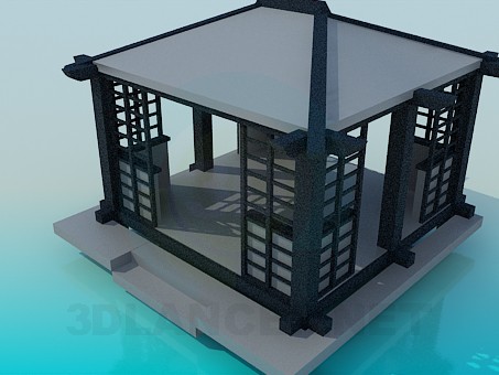 modelo 3D Cenador cuadrado - escuchar modelo 3D Cenador cuadrado - escuchar