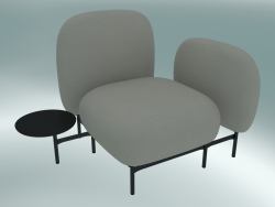 Sistema de asiento modular Isole (NN1, asiento con mesa redonda a la derecha, apoyabrazos a la izqui