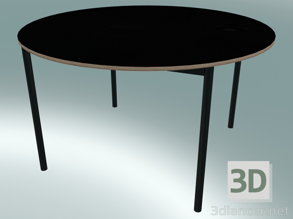 3D modeli Yuvarlak masa Tabanı ⌀128 cm (Siyah, Kontrplak, Siyah) - önizleme