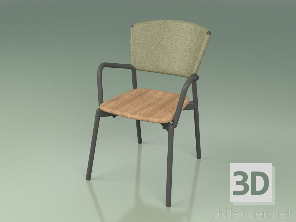 modello 3D Poltrona 021 (Metallo Fumo, Oliva) - anteprima