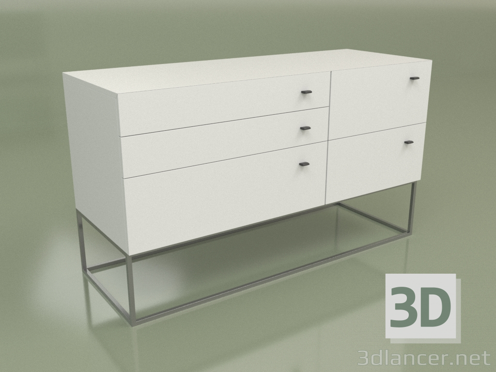 3d model Chest of drawers Lf 300 (White) - preview