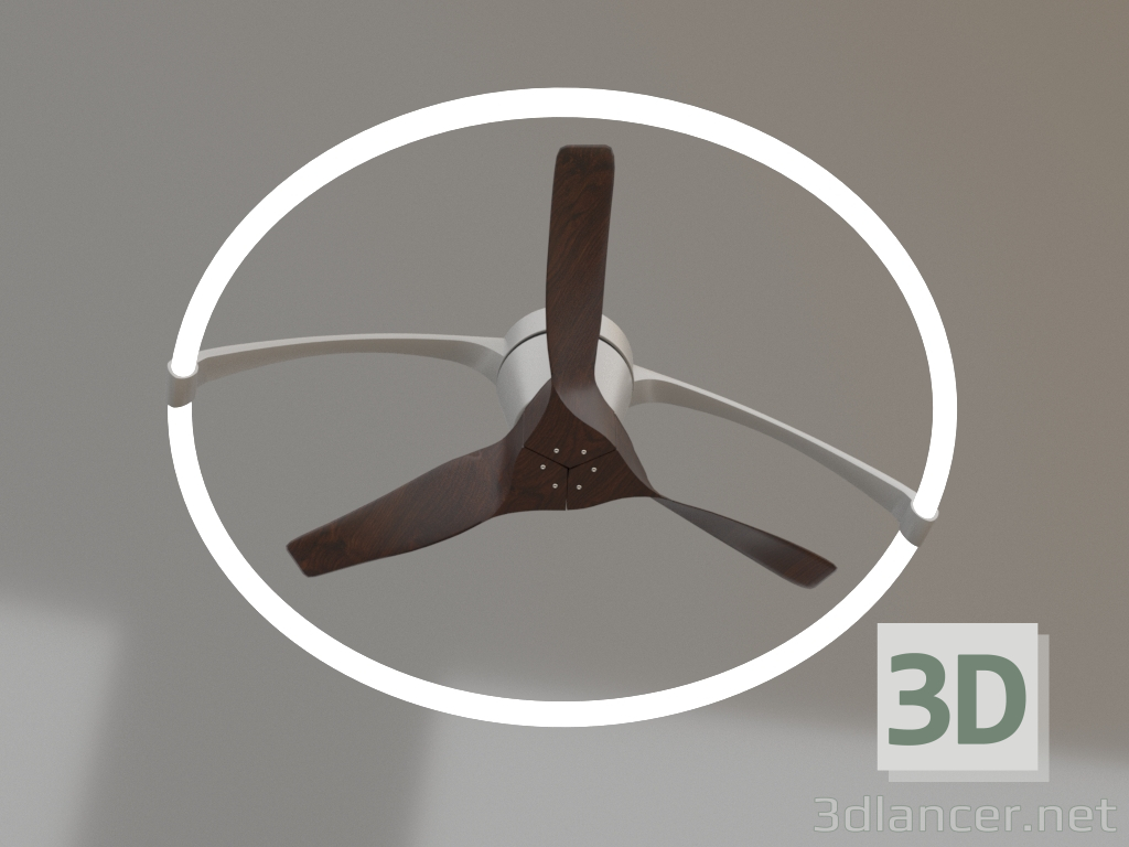 modello 3D Lampadario-ventilatore da soffitto (7533) - anteprima